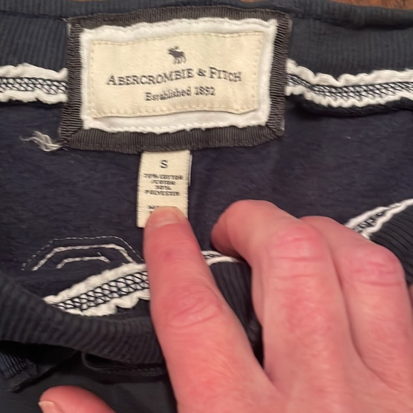 Abercrombie & Fitch Fleece Capri Sweatpants NWT size small Navy - Picture 7 of 11